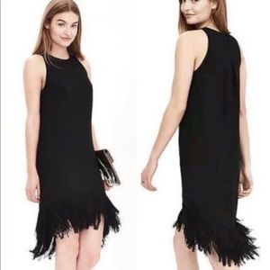 Banana Republic Fringe flapper style black dress